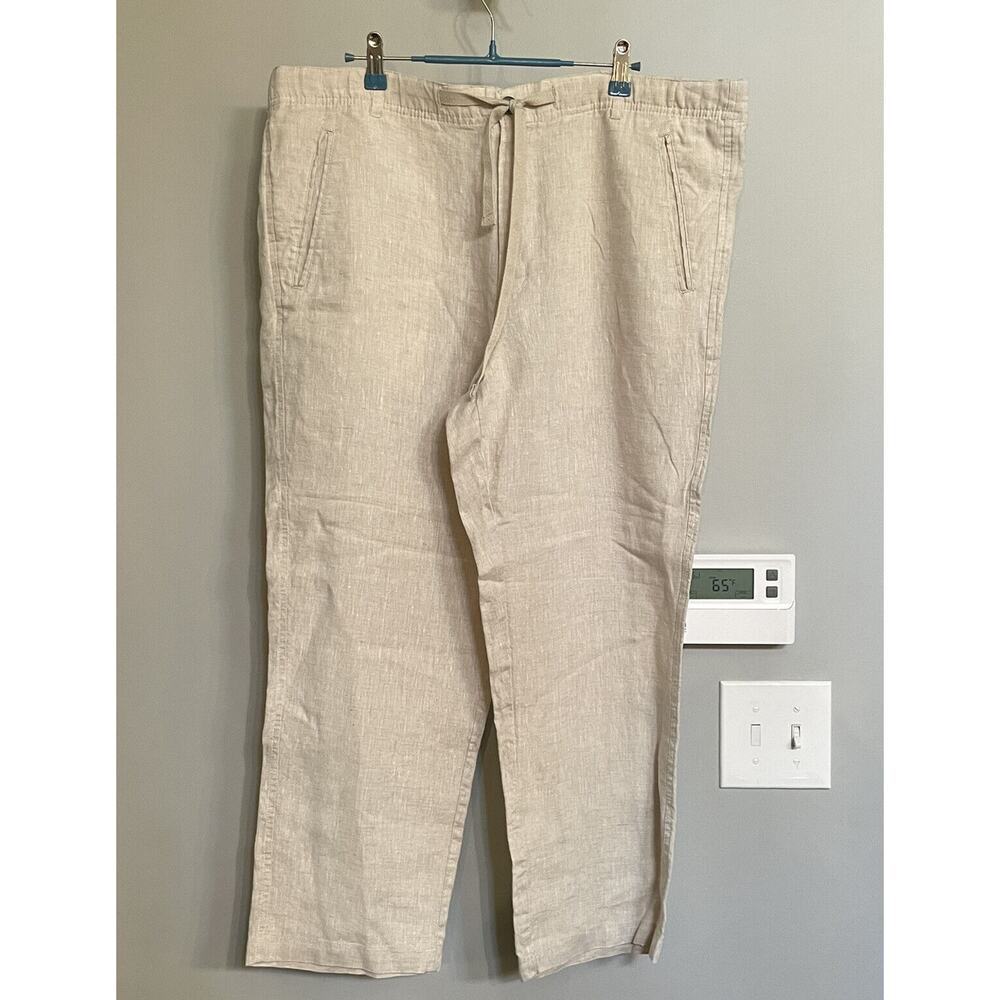 Tasso Elba linen Pants Lightweight Drawstring Elastic‎ Waist Womens XL